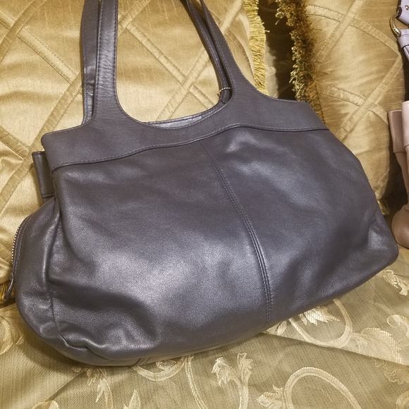 Coach grayish dark blue leather purse - Picture 4 of 4